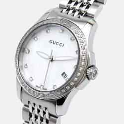 Gucci Mother Of Pearl Stainless Steel G-Timeless YA126508 Women's Wristwatch 27 mm