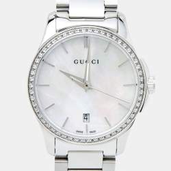 Gucci Mother Of Pearl Stainless Steel G-Timeless YA126543 Women's Wristwatch 27 mm