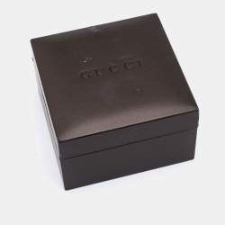 Pre Owned Gucci Silver Diamond Pave Stainless Steel Resin Bamboo 6800L Women's Wristwatch 16 mm
