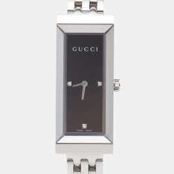 Gucci Black Stainless Steel G-Frame YA127504 Women's Wristwatch 14 mm