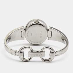 Pre Owned Gucci Brown Stainless Steel Guccissima 134.5 Women's Wristwatch 27 mm