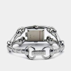 Pre Owned Gucci Silver Stainless Steel Diamonds Signoria YA116505 Women's Wristwatch 20 mm 