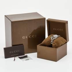 Pre Owned Gucci Silver Stainless Steel Diamonds Signoria YA116505 Women's Wristwatch 20 mm 