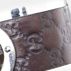 Gucci Bronze Stainless Steel Leather Twirl YA112433 Women's Wristwatch 23 mm 