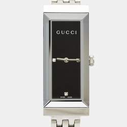 Gucci Black Diamond Stainless Steel G-Frame YA127504 Women's Wristwatch 14 mm 