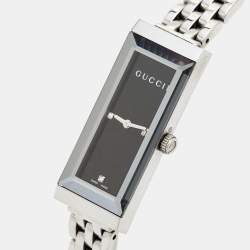 Gucci Black Diamond Stainless Steel G-Frame YA127504 Women's Wristwatch 14 mm 