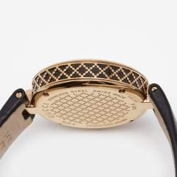 Gucci Black Rose Gold Plated Stainless Steel Leather Diamantissima YA141401 Women's Wristwatch 32 mm