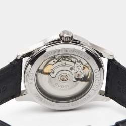 Gucci Black Stainless Steel Alligator Leather G-Timeless YA126469 Women's Wristwatch 38 mm