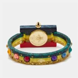Gucci Mother Of Pearl Multicolor Plexiglass Vintage Web YA143520 Women's Wristwatch 24 mm