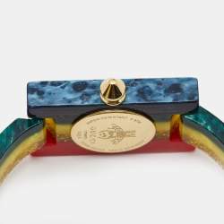 Gucci Mother Of Pearl Multicolor Plexiglass Vintage Web YA143520 Women's Wristwatch 24 mm