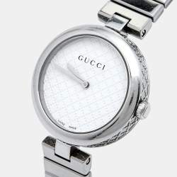 Gucci White Stainless Steel Diamantissima YA141402 Women's Wristwatch 32 mm