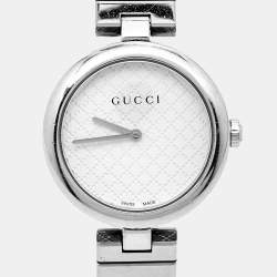 Gucci White Stainless Steel Diamantissima YA141402 Women's Wristwatch 32 mm