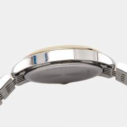 Pre Owned Gucci Mother of Pearl Two-Tone Stainless Steel Diamonds G-Timeless YA126514 Women's Wristwatch 27 mm