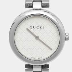 Gucci White Stainless Steel Diamantissima YA141402 Women's Wristwatch 32 mm