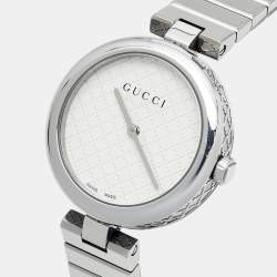 Gucci White Stainless Steel Diamantissima YA141402 Women's Wristwatch 32 mm