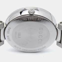 Pre Owned Gucci Black Stainless Steel Interlocking G YA133307 Women's Wristwatch 37 mm