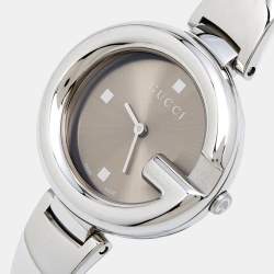 Pre Owned Gucci Brown Stainless Steel Guccissima YA134302 Women's Wristwatch 36 mm