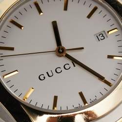 Gucci White Two Tone Stainless Steel 5500XL YA055216 Unisex Wristwatch 38 mm 