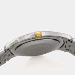 Pre Owned Gucci White Two Tone Stainless Steel 5500XL YA055216 Unisex Wristwatch 38 mm 