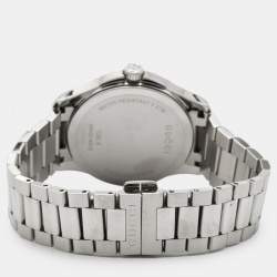 Pre Owned Gucci Silver Stainless Steel G-Timeless Diamante YA1264024 Women's Wristwatch 38 mm