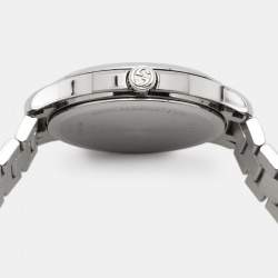 Pre Owned Gucci Silver Stainless Steel G-Timeless Diamante YA1264024 Women's Wristwatch 38 mm