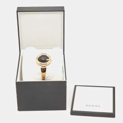 Gucci Black PVD Coated Stainless Steel Guccissima YA134305 Women's Wristwatch 36 mm