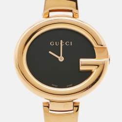 Gucci Black PVD Coated Stainless Steel Guccissima YA134305 Women's Wristwatch 36 mm