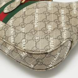 Gucci x Balenciaga Beige/Brown GG Supreme Canvas Small Jackie 1961 Hobo