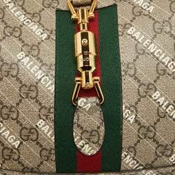 Gucci x Balenciaga Beige/Brown GG Supreme Canvas Small Jackie 1961 Hobo