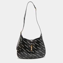 Gucci x Balenciaga Black/White Leather Medium The Hacker Project Jackie 1961 Hobo