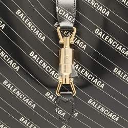 Gucci x Balenciaga Black/White Leather Medium The Hacker Project Jackie 1961 Hobo
