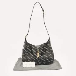 Gucci x Balenciaga Black/White Leather Medium The Hacker Project Jackie 1961 Hobo