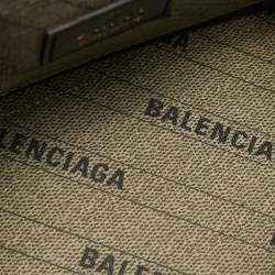 Pre Owned Gucci x Balenciaga Hourglass Beige GG Supreme Canvas Top Handle Bag