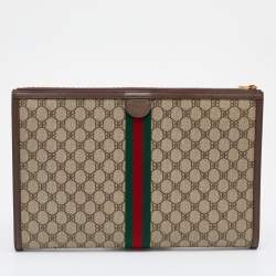 Gucci x Balenciaga Beige/Brown Supreme Canvas The Hacker Project Web Graffiti Laptop Pouch