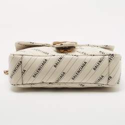 Gucci x Balenciaga Off White/Black Matelassé Leather GG Marmont The Hacker Project Bag