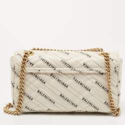 Gucci x Balenciaga Off White/Black Matelassé Leather GG Marmont The Hacker Project Bag
