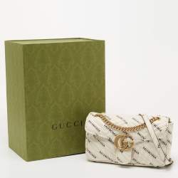 Gucci x Balenciaga Off White/Black Matelassé Leather GG Marmont The Hacker Project Bag