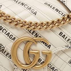 Gucci x Balenciaga Off White/Black Matelassé Leather GG Marmont The Hacker Project Bag