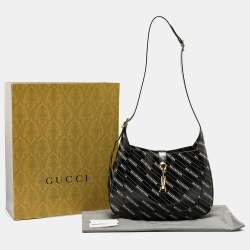Gucci x Balenciaga Black/White Leather Medium The Hacker Project Jackie 1961 Hobo