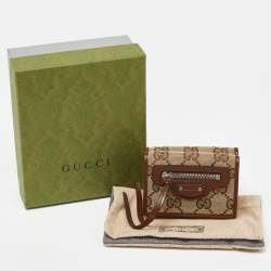 Gucci x Balenciaga Beige GG Canvas and Leather Trifold Wallet