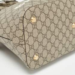 Gucci x Balenciaga Beige GG Supreme Canvas Medium The Hacker Project Ville Satchel