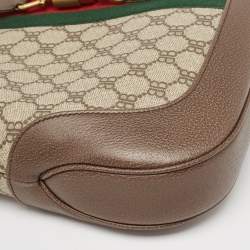 Gucci x Balenciaga Beige/Brown BB Supreme Canvas and Leather Medium Jackie 1961 Hobo