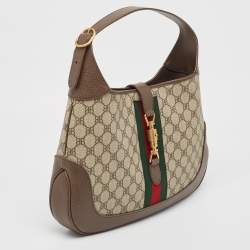 Gucci x Balenciaga Beige/Brown BB Supreme Canvas and Leather Medium Jackie 1961 Hobo