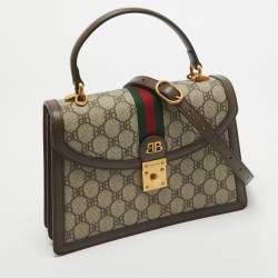 Balenciaga x Gucci Brown/Beige Coated Canvas and Leather The Hacker Project Bag