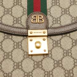 Balenciaga x Gucci Brown/Beige Coated Canvas and Leather The Hacker Project Bag