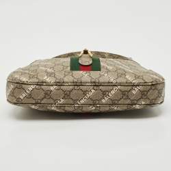 Gucci x Balenciaga Beige GG Supreme Canvas Small The Hacker Jackie 1961 Hobo