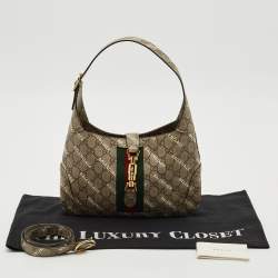 Gucci x Balenciaga Beige GG Supreme Canvas Small The Hacker Jackie 1961 Hobo