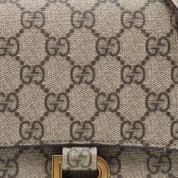 Gucci x Balenciaga Beige/Brown GG Supreme Canvas Hourglass Top Handle Bag