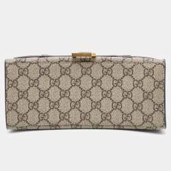 Gucci x Balenciaga Beige/Brown GG Supreme Canvas Hourglass Top Handle Bag