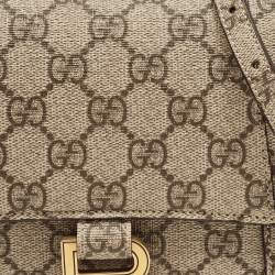 Gucci x Balenciaga Beige/Brown GG Supreme Canvas Hourglass Top Handle Bag